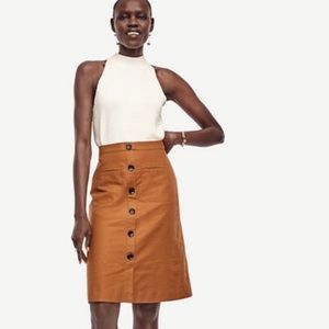 Ann Taylor Button Up Midi A line skirt